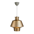 **Technische Titel: Gouden Hanglamp met Gegraveerde Ribbelstructuur**