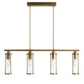 Moderne Hanglamp met 4 Gouden Spreiders en Glazen Kappen