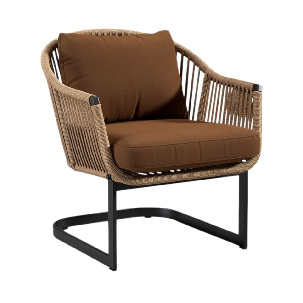 “Moderne Rotan Fauteuil met Comfortabele Kussen”