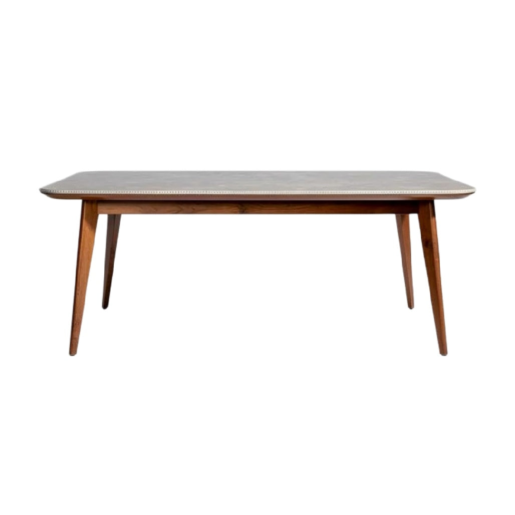 Moderne Eettafel van Hout met Marmeren Bovenblad